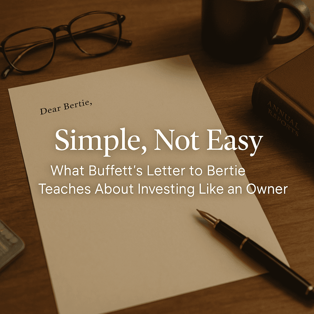 Cover Image for Simple, Not Easy: What Warren Buffett’s Letter to Bertie Teaches Us About Investing Like Owners